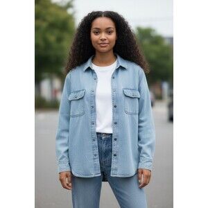 Cottagecore LL Bean Jean Shirt, Size-Medium,Plaid Flannel Lined.Faded,Chest 22"